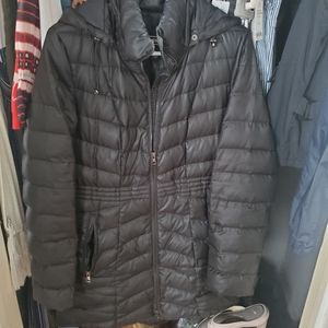 Lands End Black Down Jacket, Size S